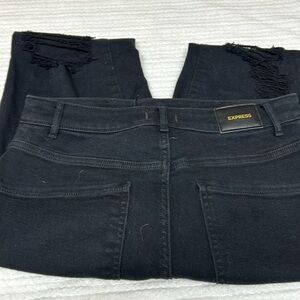 Women’s Express Curvy Slim Ripped Jeans -super high rise 10R .
